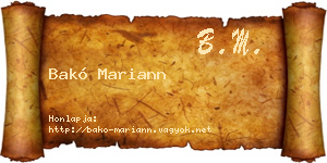 Bakó Mariann névjegykártya