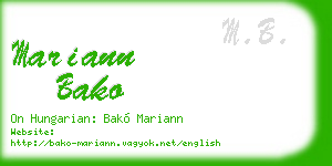 mariann bako business card